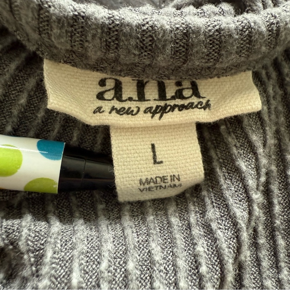 a.n.a Ribbed Square Neck Puff Sleeve Long Sleeve Top-Grey Women’s Size Large EUC - Picture 5 of 9